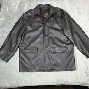 M&R Moda In Pelle Firenze Jacket Mens XL Black Leather Rock Punk Italy Coat